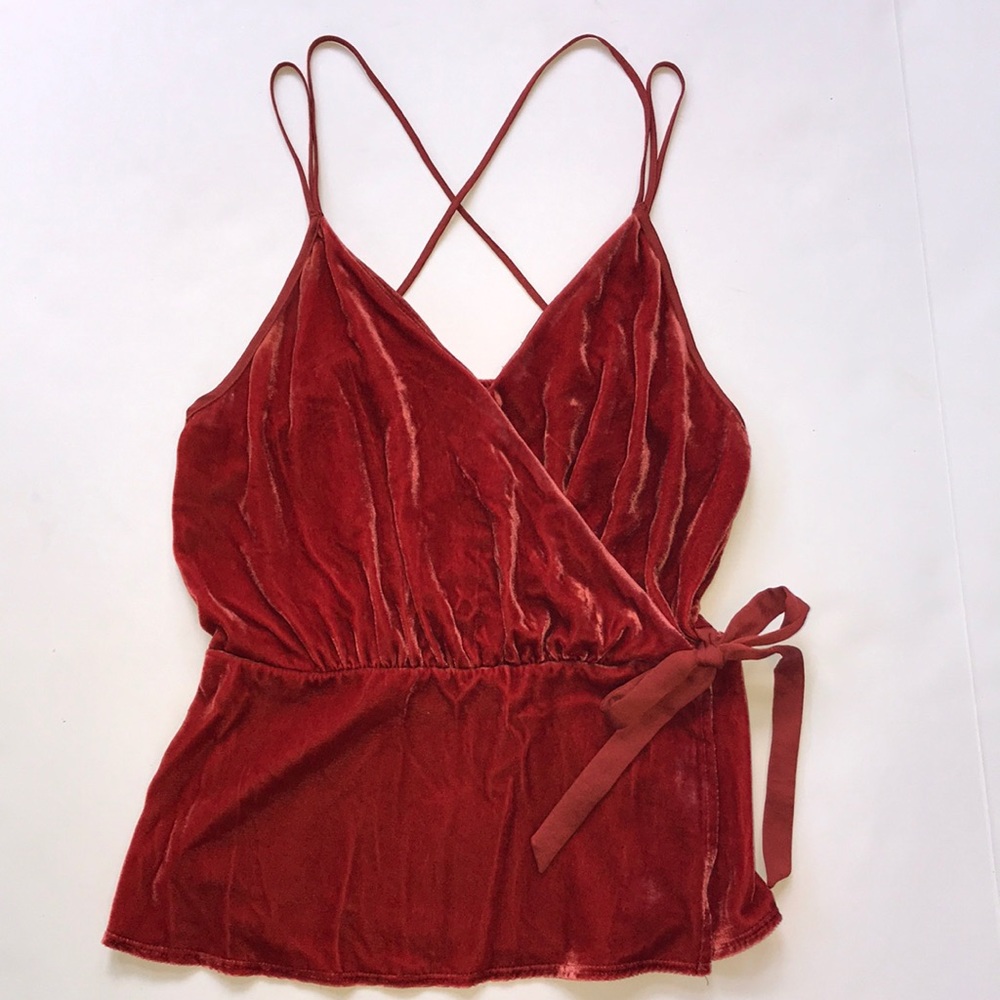 Express Velvet tie-front blouse.